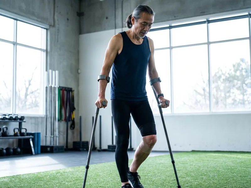 Physical therapist guiding a patient through recovery exercises after surgery