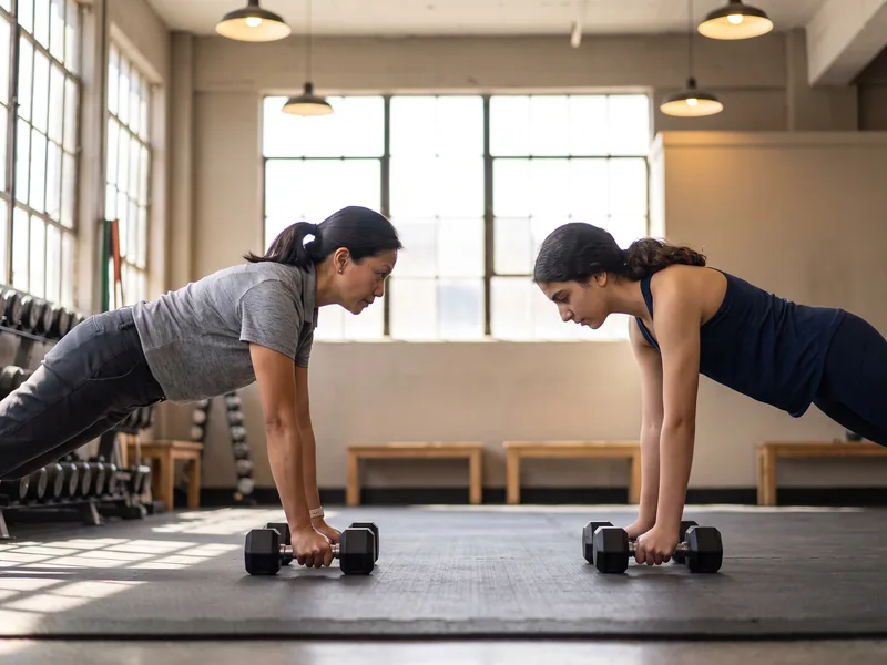 Patient performing progressive strength training under supervision