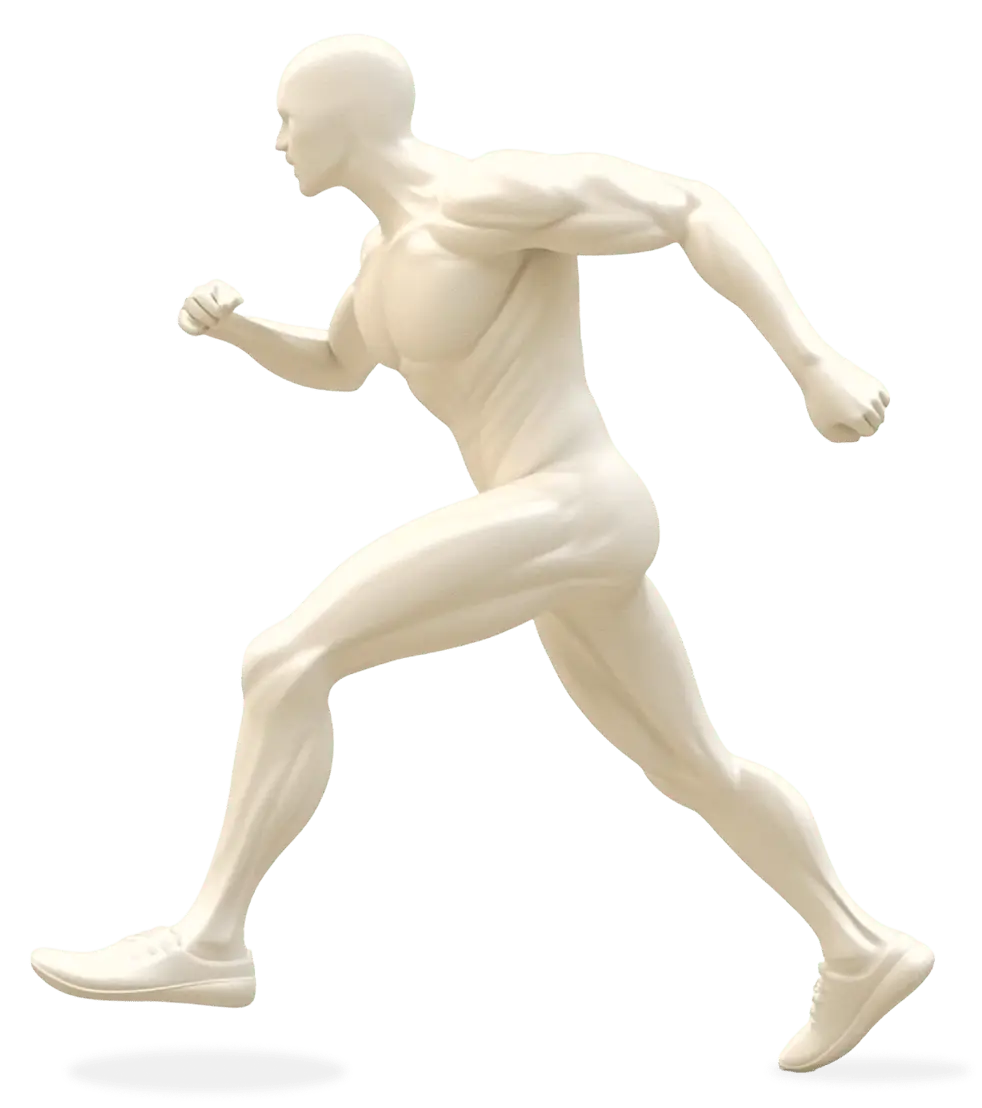 Body model highlighting seven common areas we treat